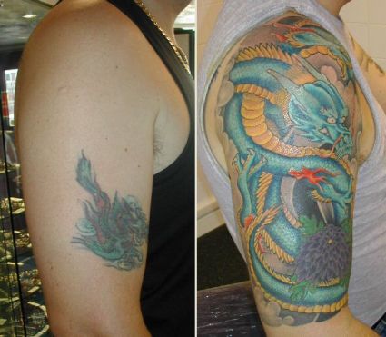 Japanes Dragon Arm Tats 